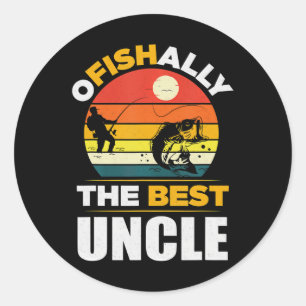 Sticker Rond HEUREUSEMENT Le meilleur oncle de pêche oncle