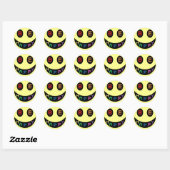 Sticker Rond Heureux (Feuille)