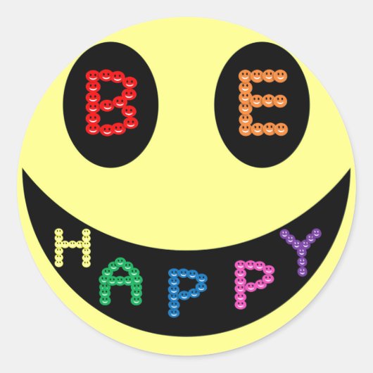 Sticker Rond Heureux (Devant)