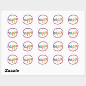 Sticker Rond Heureux (Feuille)
