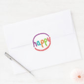 Sticker Rond Heureux (Enveloppe)
