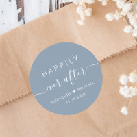 Heureux À Tout Jamais Mariage Bleu Poussiéreux