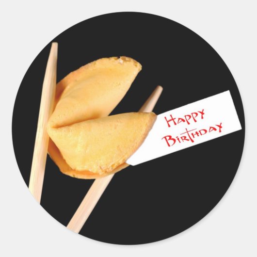 Sticker Rond Heureux Anniversaire Fortune Cookie (Devant)