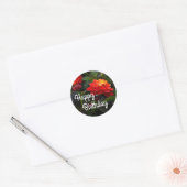 Sticker Rond Heureux Anniversaire Orange Red Trailing Lantana # (Enveloppe)