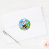 Sticker Rond Heureux Biker d'anniversaire papa peut refroidir (Enveloppe)