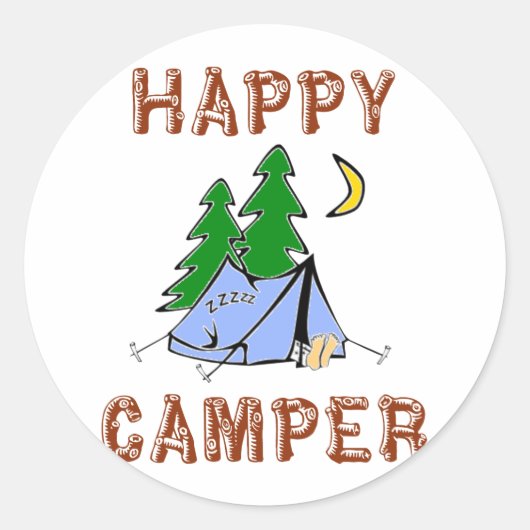 STICKER ROND HEUREUX CAMPER (Devant)