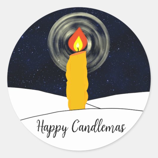 Sticker Rond Heureux cierges (Devant)