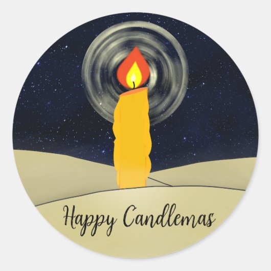 Sticker Rond Heureux cierges (Devant)