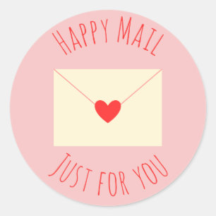 STICKER ROND HEUREUX COURRIER JUSTE POUR VOUS