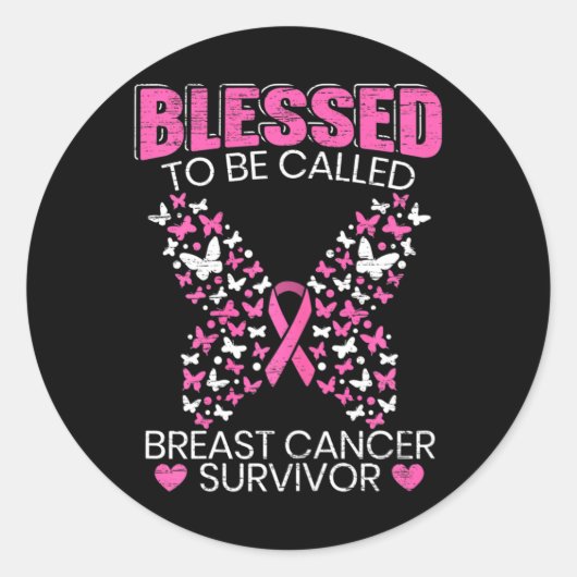 Sticker Rond Heureux D'Être Appelé Cancer Du Sein Survivant Pin (Devant)