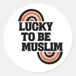 Sticker Rond Heureux d'être des citations spirituelles musulman