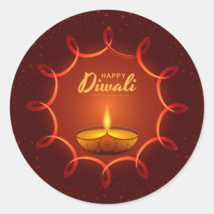 Sticker Rond Heureux Diwali