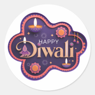 Sticker Rond Heureux Diwali