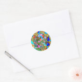 STICKER ROND HEUREUX ET AMUSANT (Enveloppe)
