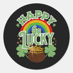 Sticker Rond Heureux et Chanceux