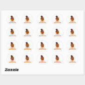 Sticker Rond heureux Halloween (Feuille)