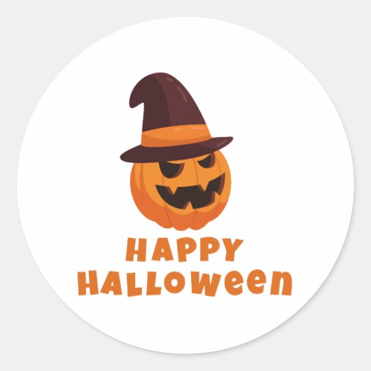 Sticker Rond heureux Halloween (Devant)