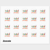 Sticker Rond Heureux Hanoukka Dancing Dreidels (Feuille)