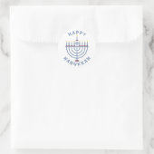 Sticker Rond Heureux Hanoukka Menorah (Sac)
