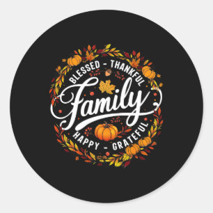 Sticker Rond Heureux Heureux Heureux Hommage À La Famille De La