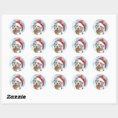 Sticker Rond Heureux Howliday Great Dane (Feuille)