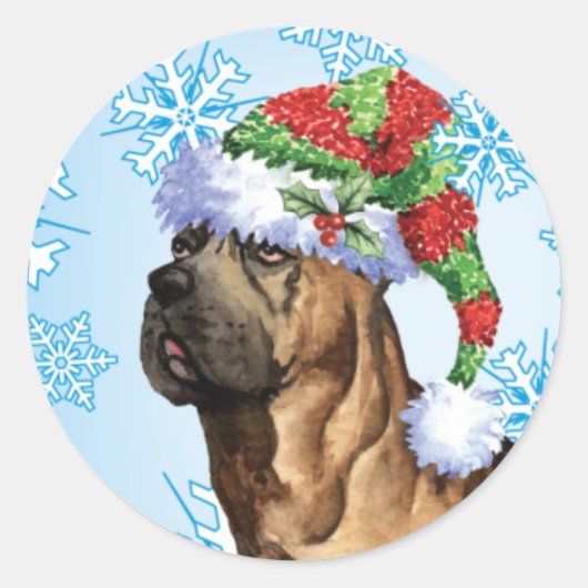 Sticker Rond Heureux Howlidays Cane Corso (Devant)