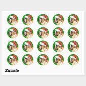Sticker Rond Heureux Howlidays St. Bernard (Feuille)
