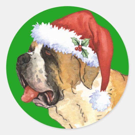 Sticker Rond Heureux Howlidays St. Bernard (Devant)