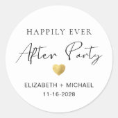 Sticker Rond Heureux Jamais Après La Réception De Mariage (Devant)