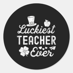 Sticker Rond Heureux Jour de la Saint Patrick Professeur le plu