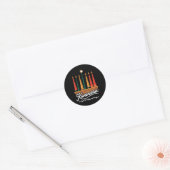 Sticker Rond Heureux Kwanzaa bougies Afrique Fête Afrique Améri (Enveloppe)