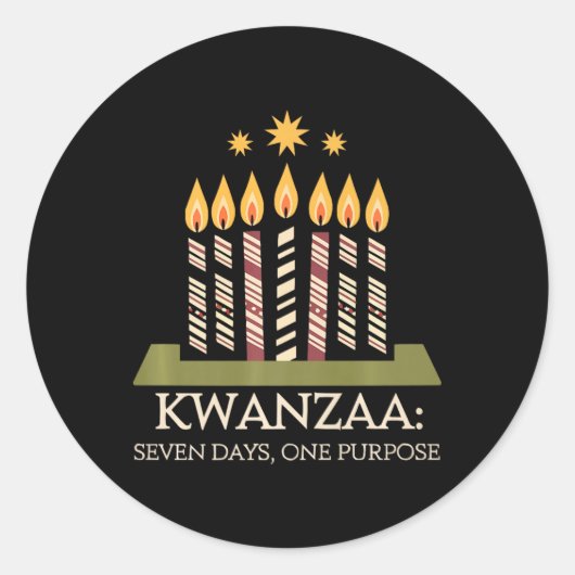Sticker Rond Heureux Kwanzaa bougies Afrique Fête Afrique Améri (Devant)