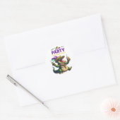 Sticker Rond Heureux Mardi Gras Alligator (Enveloppe)