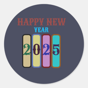 Sticker Rond heureux nouvel an 2025