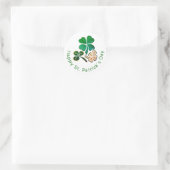 Sticker Rond Heureux Shamrock Clover Joyeux Saint Patrick's day (Sac)