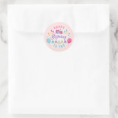 Sticker Rond Heureux voeux d'anniversaire (Sac)