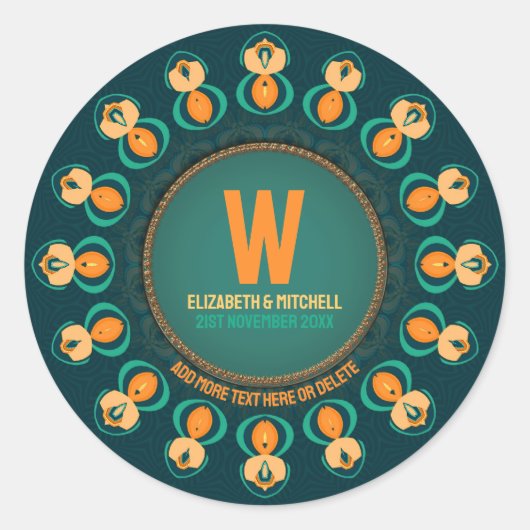 Sticker Rond Hexagon Circle Monogramme Plaque de conservation (Devant)