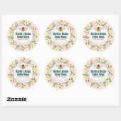 Sticker Rond Hexagon Wreath Antique Jar de miel blanc (Feuille)