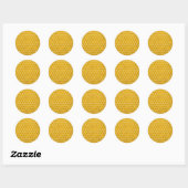 Sticker Rond Hexagone Motif Hexagon Jaune (Feuille)