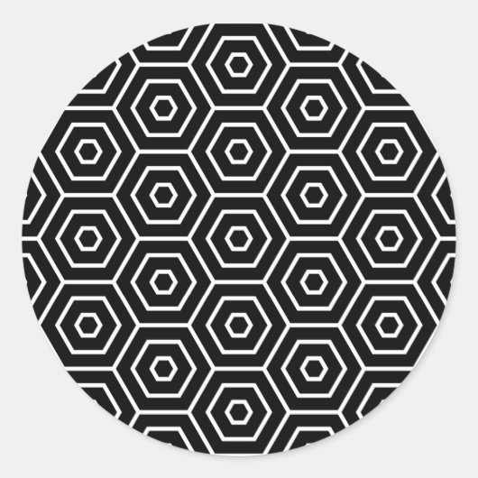 Sticker Rond Hexagone texture geometric pattern (Devant)
