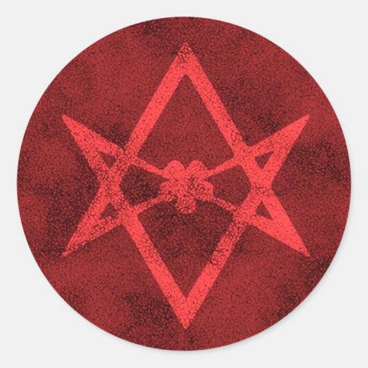 Sticker Rond Hexagramme unicoural (texturé rouge) (Devant)