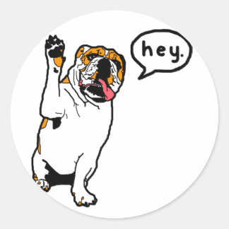 Sticker Rond Hey Bulldog