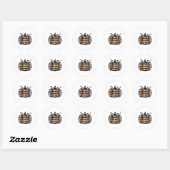 Sticker Rond Hey Citrouille Buffalo Plaid Pour Automne L'Automn (Feuille)