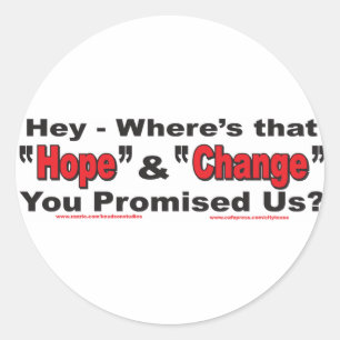 Sticker Rond Hey—Espoir et changement