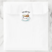 Sticker Rond Hey Hot Tea Funny Cuppa Tea Pun (Sac)