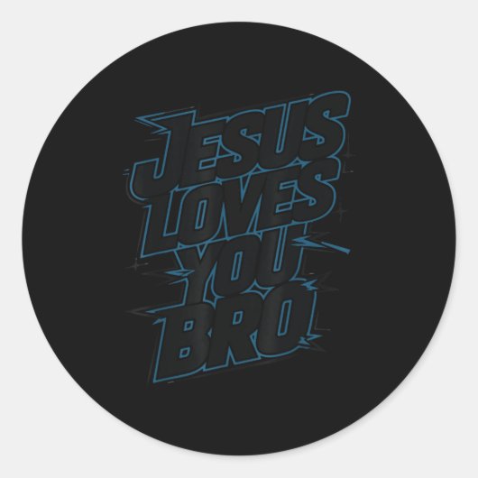 Sticker Rond Hey Jésus vous aime Bro Christian Jeune Godfrère (Devant)