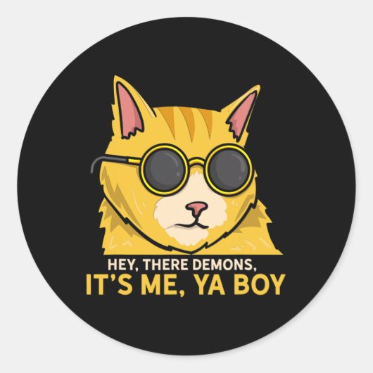 Sticker Rond Hey There Démons Son Moi Ya Boy - Éffrayant Ghost (Devant)