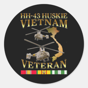 Sticker Rond Hh 43 Hélicoptère Huskie Vétérinaire Vietnam Hh-43