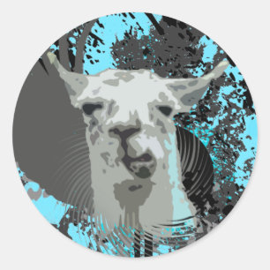Sticker Rond hi-fi llama.