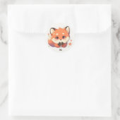 Sticker Rond Hi mignonne Fox Animal (Sac)